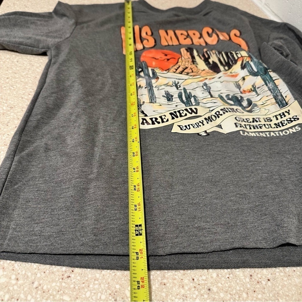 Christian Faith Crew Neck Sweater Bible Verse Desert Orange Dark Gray NWT - Picture 13 of 15